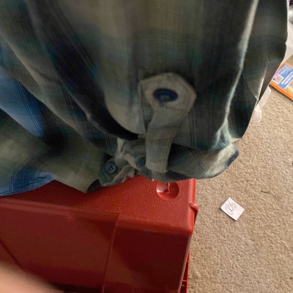 Style & co. Size 15 Cute blue plaid button up shirt petite - Picture 4 of 11